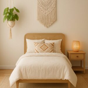 Boho Haven – Kids Natural Wood Bed Set