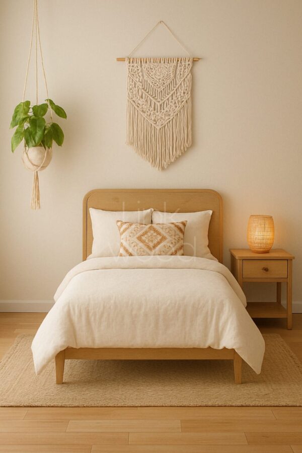 Boho Haven – Kids Natural Wood Bed Set