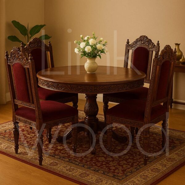 Maharaja Classic – Handcarved Round Dining Set