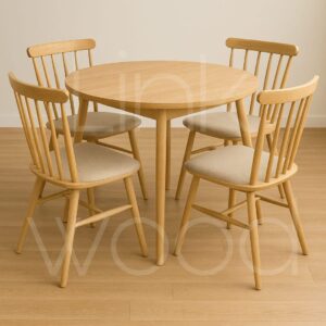 Nordic Nest – Round 4-Seater Dining Set