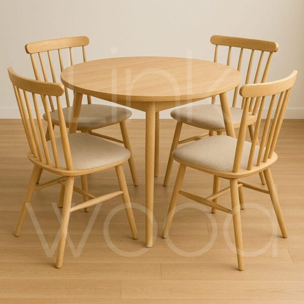 Nordic Nest – Round 4-Seater Dining Set