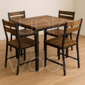 Urban Forge – Industrial 4-Seater Dining Set