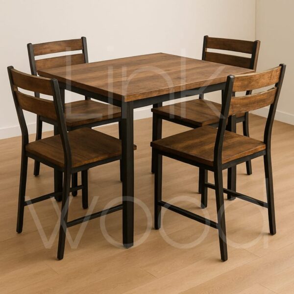 Urban Forge – Industrial 4-Seater Dining Set