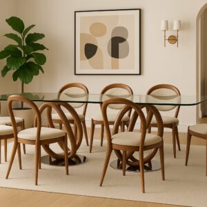 Orbit Luxe – Sculptural Glass Dining Set (8-Seater)