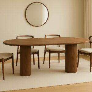 LunaCore – Modern Walnut 6-Seater Dining Set