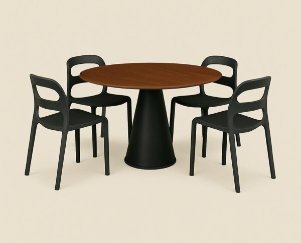 The Luna Circle-Round Dinning Table with 4 PP Chairs - Image 4