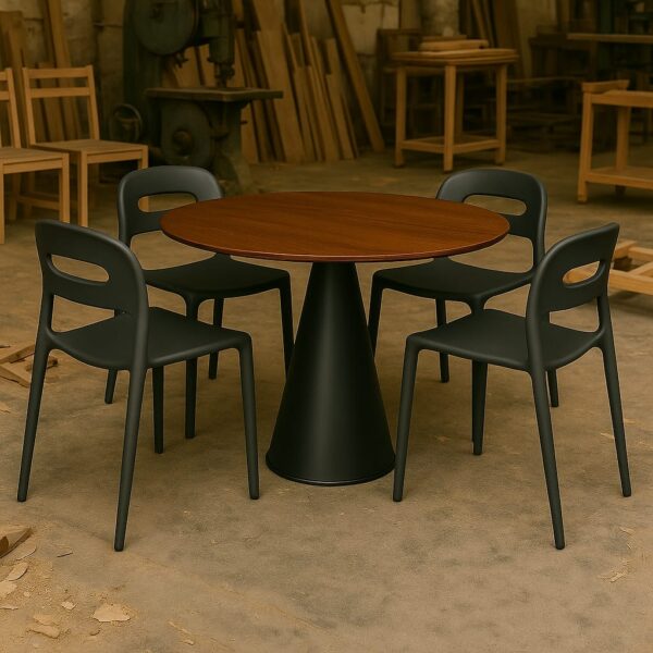 The Luna Circle-Round Dinning Table with 4 PP Chairs - Image 3